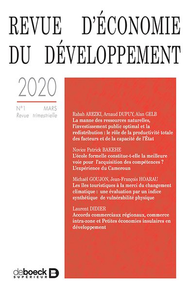 Picture of Revue d'économie du développement 2020/1