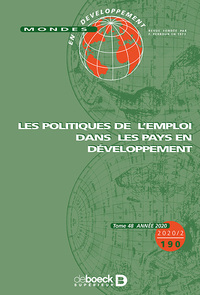 Picture of Mondes en développement 2020/2 - 190 - Les politiques de l'emploi dans les pays en développement