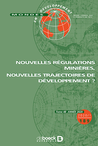 Picture of Mondes en développement 2020/1 - 189 - Nouvelles régulations minières, nouvelles trajectoires de dév