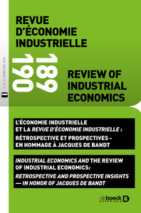 Image de REI n° 189-190 - L’économie industrielle et la Revue d’économie industrielle : rétrospective et pros