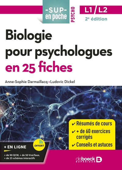 Image de Biologie pour psychologues en 25 fiches - Licence 1 et 2