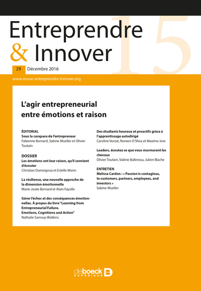 Picture of Entreprendre & Innover 2016/2 - 29 - L'agir entrepreneurial, entre émotions et raison