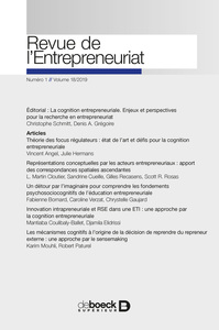 Image de Revue de l'entrepreneuriat 2019/1