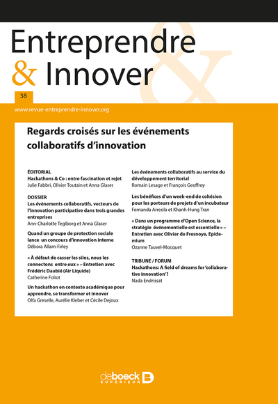Image de Entreprendre & Innover 2018/3 - 38 - Regards croisés sur les événements collaboratifs d'innovation