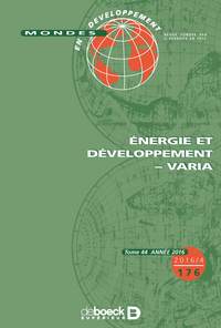 Picture of Mondes en développement 2016/4 - 176 - Énergie et développement – Varia