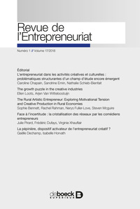 Image de Revue de l'entrepreneuriat 2018/1