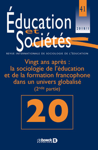 Image de Éducation et Sociétés 2018/1 - 41 - Vingt ans après : la sociologie de l’éducation et de la formatio