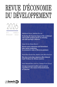 Picture of Revue d'économie du développement 2026, n°1 - Varia