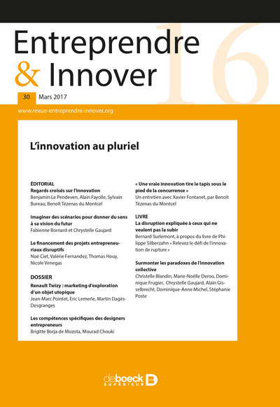 Image de Entreprendre & Innover 2016/3 - 30 - L'innovation au pluriel