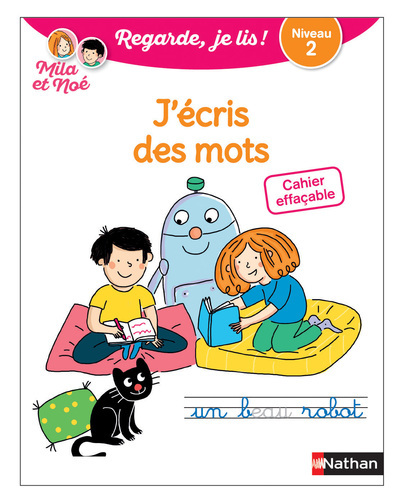 Image de Cahier effaçable J'écris des mots - Niveau 2 avec Mila et Noé