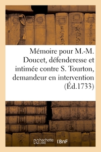 Image de Mémoire pour M.-M. Doucet, veuve et donataire par son contrat de mariage de B. Tourton