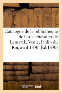 Picture of Catalogue de livres de la bibliothèque de feu M. le chevalier de Lamarck