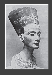 Image de Carnet ligné : Tête de la statue de la reine Néfertiti. Photographie de presse / Agence Rol (1923).
