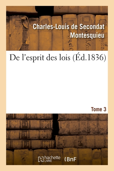 Picture of De l'esprit des lois. Tome 3