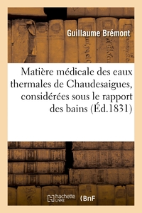 Image de Matière médicale des eaux thermales de Chaudesaigues