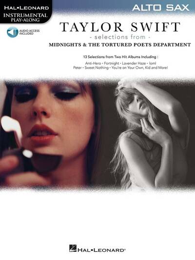 Image de SELECTIONS FROM MIDNIGHTS & THE TORTURED POETS DEPARTMENT ALTO SAX PLAY-ALONG BOOK WITH ONLINE AUDIO