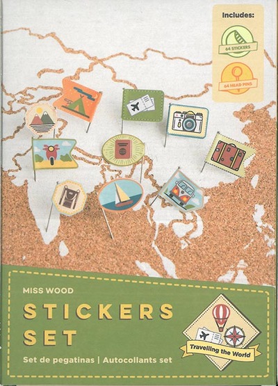 Picture of STICKERS PARCOURIR LE MONDE 64 EPINGLES ET 64 STICKERS