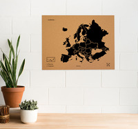 Image de WOODY MAP XL - EUROPE NOIR 90 CM X 60 CM