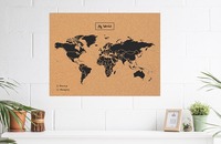 Picture of CARTE MY WORLD XXL - LIEGE NATUREL NOIR - 122CM X 91CM