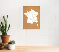 Image de WOODY MAP L - FRANCE CADRE BLANC 63 CM X 48 CM