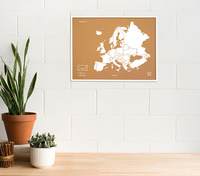 Image de WOODY MAP L - EUROPE CADRE BLANC 63 CM X 48 CM