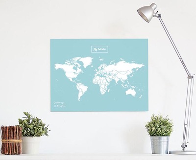 Image de CARTE  MY WORLD XL- LIEGE BLEU FOND  BLANC 91CM X 61CM
