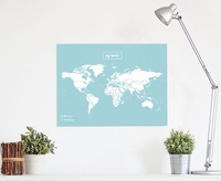 Image de CARTE  MY WORLD XXL- LIEGE BLEU FOND  BLANC 122CM X 91CM