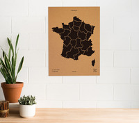 Image de WOODY MAP XL - FRANCE NOIR 90 CM X 60 CM