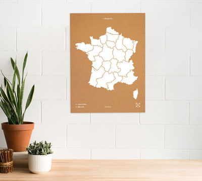 Image de WOODY MAP XL - FRANCE BLANC 90 CM X 60 CM