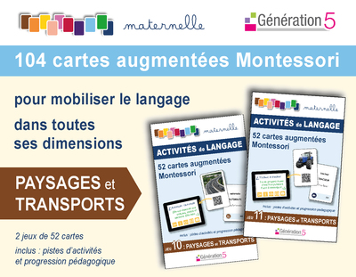 Image de 104 cartes augmentées Montessori "Paysages et Transports"
