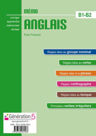 Image de Mémo anglais B1-B2 (Lycée) - édition 2016