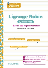 Picture of Mon petit cahier d’écriture (2024) - Bloc feuilles lignage Robin 2,5 mm