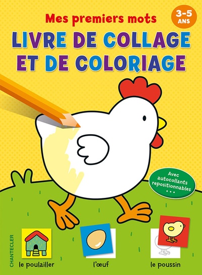 Image de MES PREMIERS MOTS - LIVRE DE COLLAGE ET DE COLORIAGE (3-5 A.)
