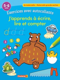 Image de Exercices avec autocollants - J'apprends à écrire, lire et compter (5-6 a.)