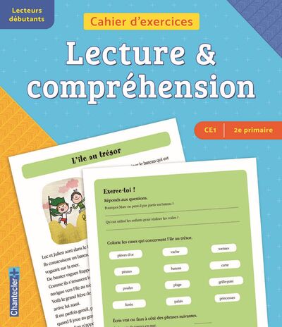 Image de Cahier d'exercices lecture & compréhension (CE1 -2e primaire) (bleu-orange)