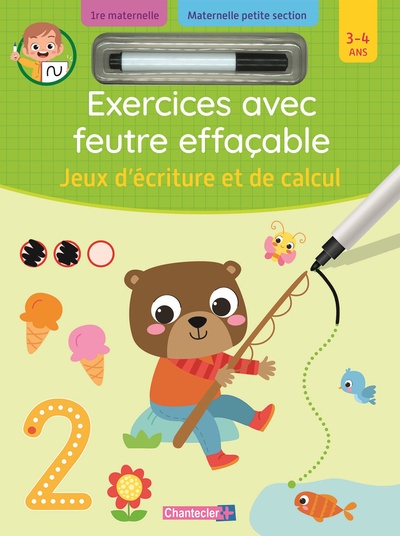 Image de EXERCICES AVEC FEUTRE EFFAÇABLE - JEUX D'ÉCRITURE ET DE CALCUL (3-4 A.)
