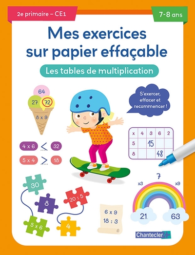 Image de Mes exercices sur papier effaçable - Les tables de multiplication (7-8 a.)
