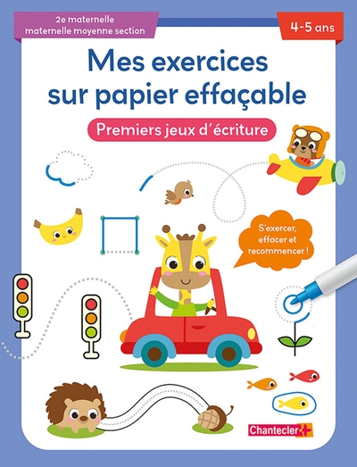 Image de Mes exercices sur papier effaçable - Premiers jeux d'écriture (4-5 a.)