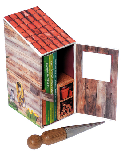 Image de COFFRET ABRI DE JARDIN COMPRENANT 3 OUVRAGES + 1 PLANTOIR