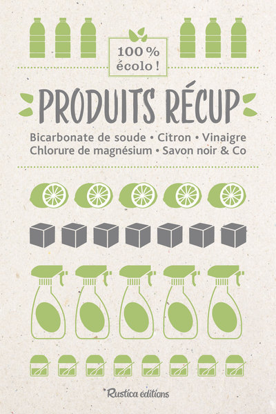 Image de Produits récup' : bicarbonate de soude, citron, vinaigre, chlorure de magnésium, savon noir & Co