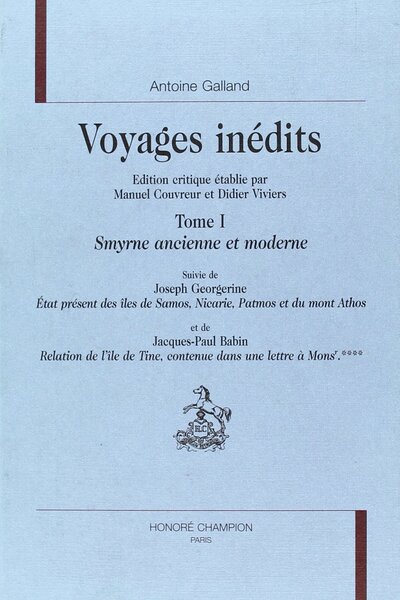 Picture of Voyages inédits Tome I : Smyrne ancienne et moderne
