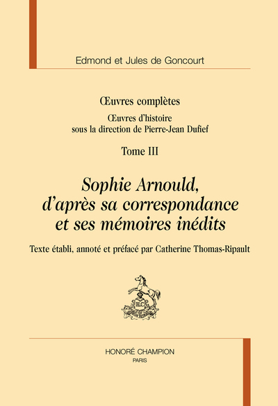 Picture of Sophie Arnould d'après sa correspondance et ses mémoires inédits.