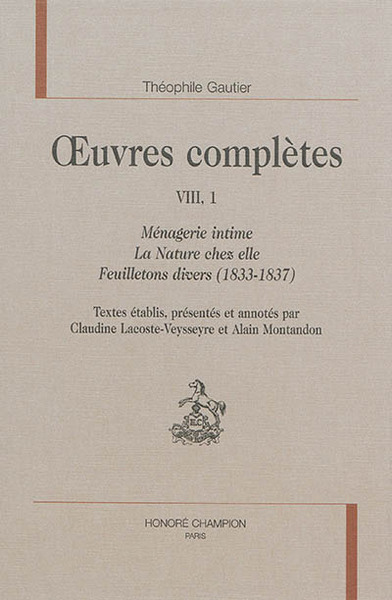 Image de Ménagerie intime - La Nature chez elle - Feuilletons divers (1836-1837)