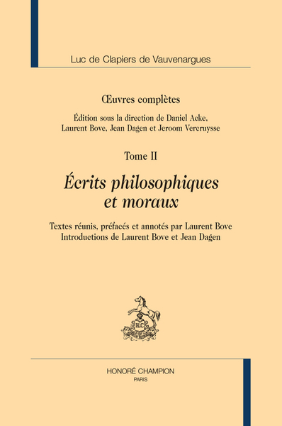 Image de Œuvres complètes, tome II :Écrits philosophiques et moraux