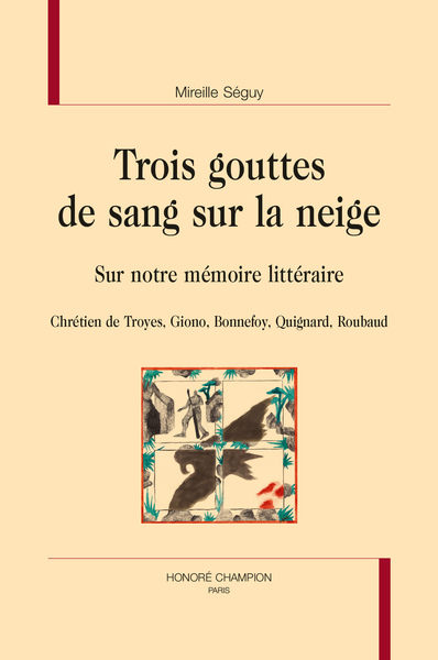 Image de trois gouttes de sang sur la neige