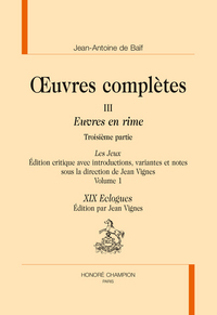 Image de Euvres en rimes : Les jeux, volume 1 ; XIX Eclogues