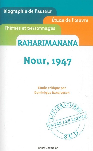Picture of Nour, 1947. Raharimanana. Etude critique
