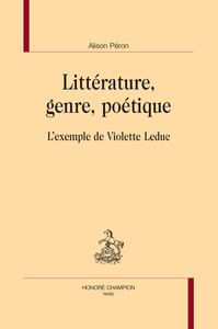 Picture of Littérature, genre, poétique