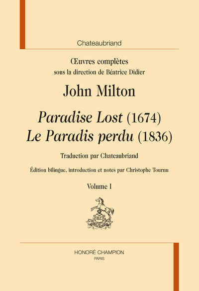 Picture of John Milton "Paradise Lost" (1674). "Le Paradis perdu" (1836). En 2 volumes