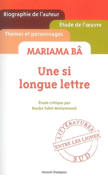 Picture of Une si longue lettre de Mariama Bâ